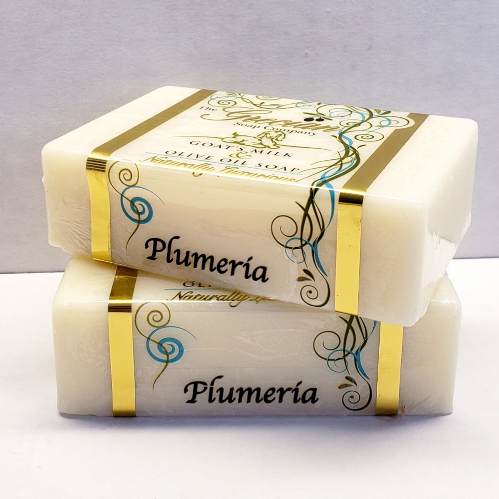 The Grecian Soap PLUMERIA Goat's Milk & Olive Oil Natural Beauty Bar (2 pack)